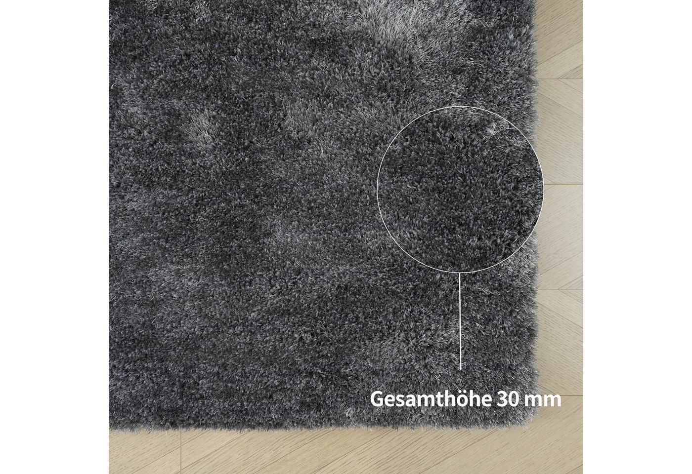 Bruno Banani Teppich Dana Teppich, besonders weich und kuschelig, Kundenliebling, rechteckig, Höhe: 30 mm, uni, Mikrofaser Teppiche, Wohnzimmer, Schlafzimmer, E – Bild 5 von 5