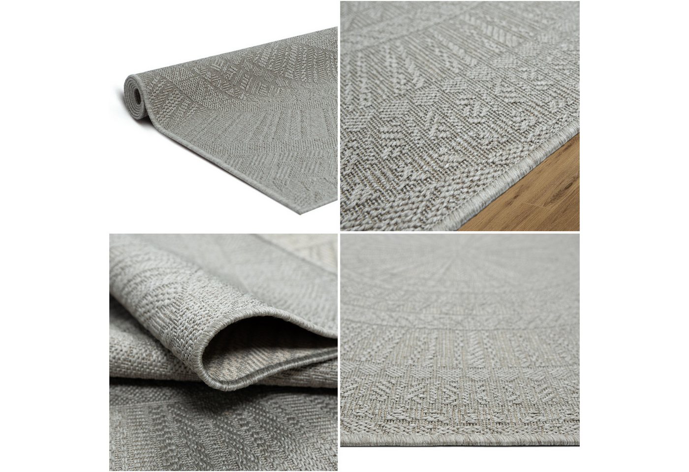 Bruno Banani Teppich Solan, ethno, boho-inspiriert, In- und Outdoor geeignet, rechteckig, Höhe: 5 mm, Mandala, Kreise, Küche, Wohnzimmer, Camping, Balkon – Bild 3 von 5