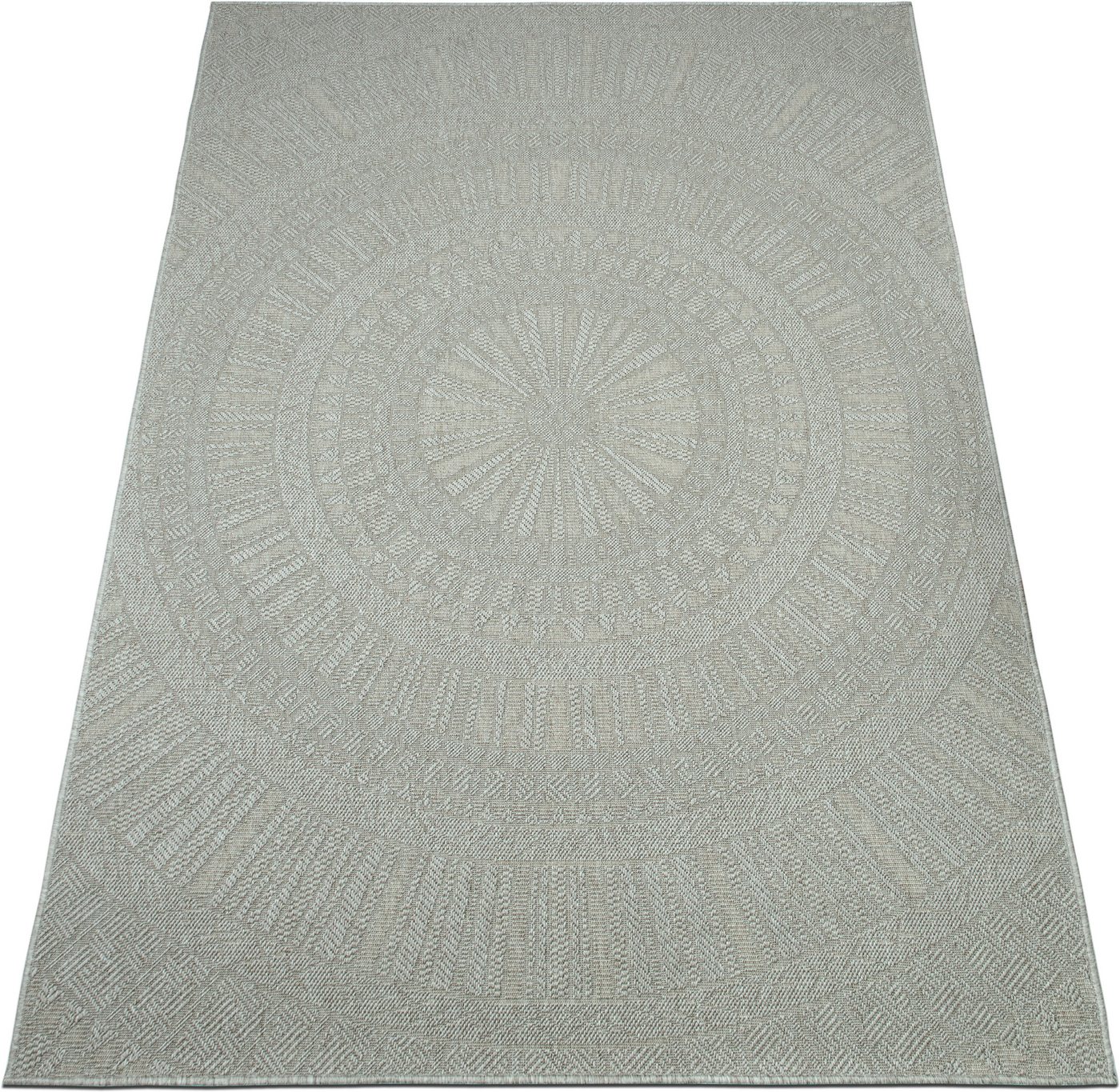 Bruno Banani Teppich Solan, ethno, boho-inspiriert, In- und Outdoor geeignet, rechteckig, Höhe: 5 mm, Mandala, Kreise, Küche, Wohnzimmer, Camping, Balkon – Bild 4 von 5