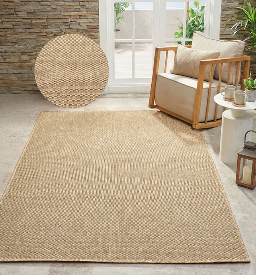 Bruno Banani Teppich Venezia, auch als Läufer, rechteckig, Höhe: 4 mm, In- und Outdoor geeignet, Sisal-Optik, Wetterfest & UV-beständig – Bild 3 von 5