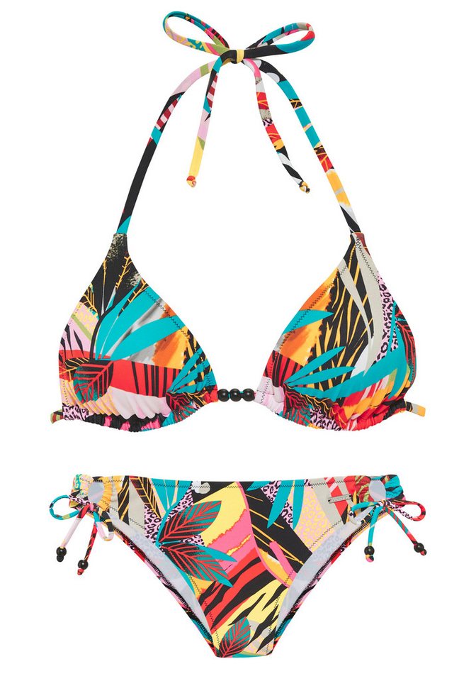 Bruno Banani Triangel-Bikini Onyx mit Perlen-Accessoires – Bild 2 von 5