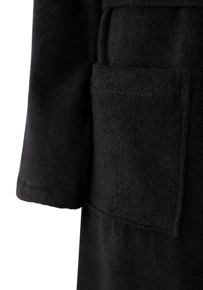 Bruno Banani Unisex-Bademantel Robby, ideal für Sauna & Spa, Standard, Premium und Überlänge, Langform, Walkfrottee, Kapuze, Gürtel, Damen & Herren Bademäntel,  – Bild 4 von 5