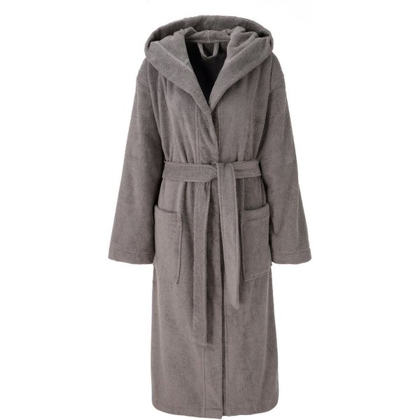 Bruno Banani Unisex-Bademantel Robby, ideal für Sauna & Spa, Standard, Premium und Überlänge, Langform, Walkfrottee, Kapuze, Gürtel, Damen & Herren Bademäntel, 
