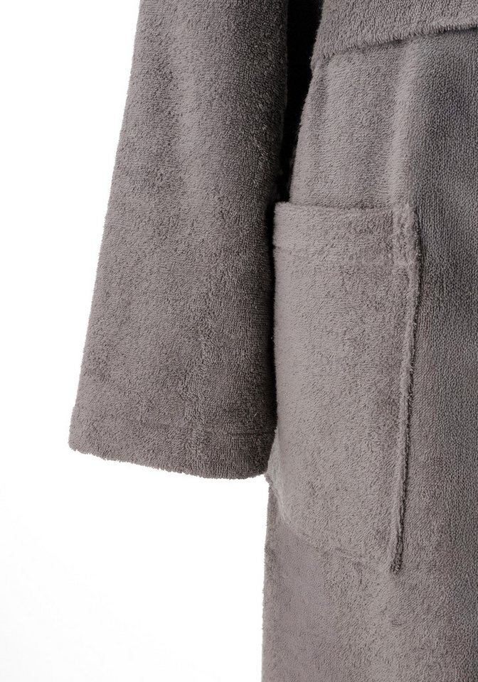 Bruno Banani Unisex-Bademantel Robby, ideal für Sauna & Spa, Standard, Premium und Überlänge, Langform, Walkfrottee, Kapuze, Gürtel, Damen & Herren Bademäntel,  – Bild 4 von 5