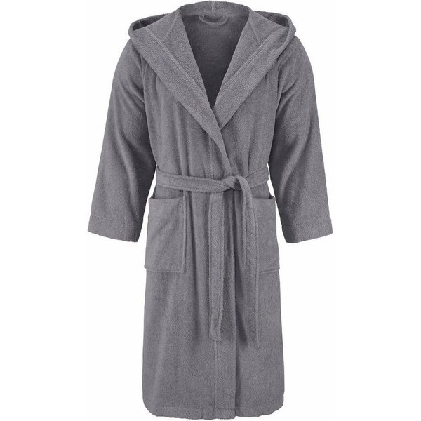 Bruno Banani Unisex-Bademantel Robby, ideal für Sauna & Spa, Standard, Premium und Überlänge, Langform, Walkfrottee, Kapuze, Gürtel, Damen & Herren Bademäntel, 
