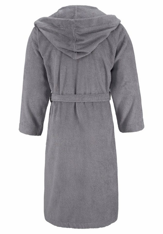 Bruno Banani Unisex-Bademantel Robby, ideal für Sauna & Spa, Standard, Premium und Überlänge, Langform, Walkfrottee, Kapuze, Gürtel, Damen & Herren Bademäntel,  – Bild 2 von 5