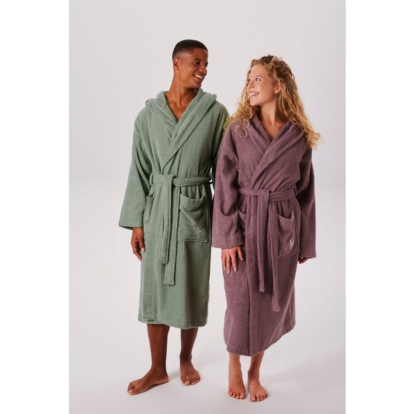 Bruno Banani Unisex-Bademantel Robby, ideal für Sauna & Spa, Standard, Premium und Überlänge, Langform, Walkfrottee, Kapuze, Gürtel, Damen & Herren Bademäntel, 