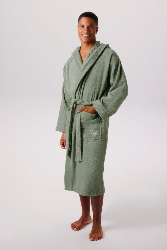 Bruno Banani Unisex-Bademantel Robby, ideal für Sauna & Spa, Standard, Premium und Überlänge, Langform, Walkfrottee, Kapuze, Gürtel, Damen & Herren Bademäntel,  – Bild 5 von 5