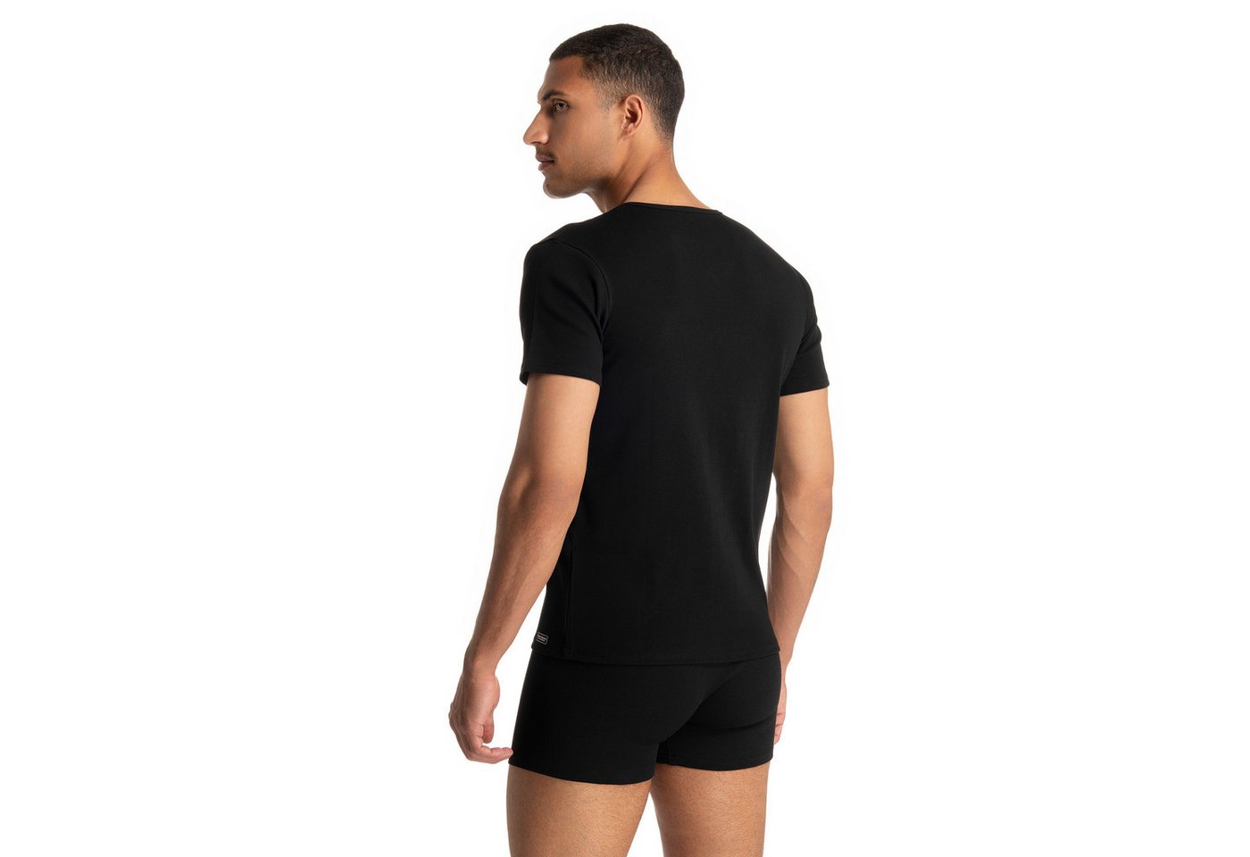 Bruno Banani V-Shirt FINE RIB Feinripp, Kurzarm, V-Neck, Cotton-Mix – Bild 4 von 5