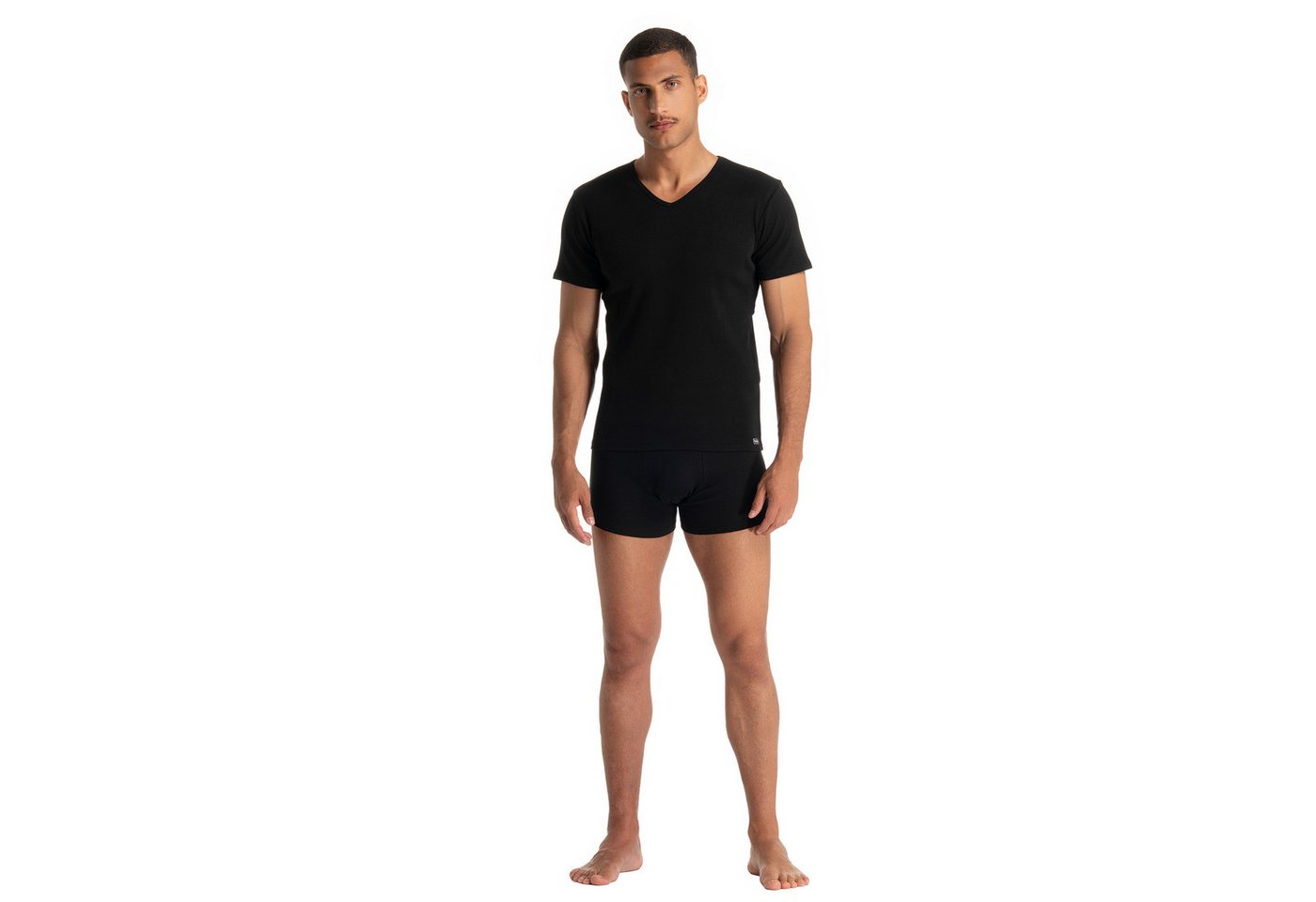 Bruno Banani V-Shirt FINE RIB Feinripp, Kurzarm, V-Neck, Cotton-Mix – Bild 5 von 5