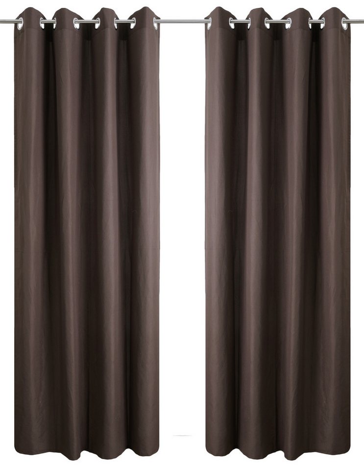 Bruno Banani Vorhang Lagan, 2er- Set, blickdicht, Polyester (2 St), Ösen, blickdicht, Polyester, 2-er Set, gewebt, Microfaser, versch. Größen, einfarbig, Bestse – Bild 2 von 5