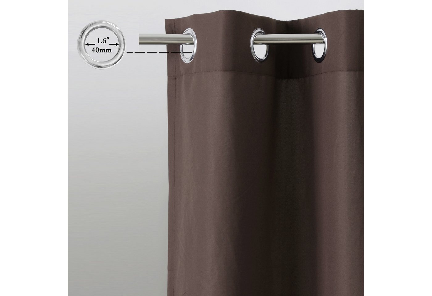 Bruno Banani Vorhang Lagan, 2er- Set, blickdicht, Polyester (2 St), Ösen, blickdicht, Polyester, 2-er Set, gewebt, Microfaser, versch. Größen, einfarbig, Bestse – Bild 4 von 5