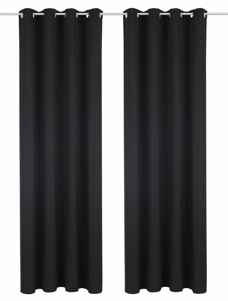 Bruno Banani Vorhang Lagan, 2er- Set, blickdicht, Polyester (2 St), Ösen, blickdicht, Polyester, 2-er Set, gewebt, Microfaser, versch. Größen, einfarbig, Bestse – Bild 2 von 5