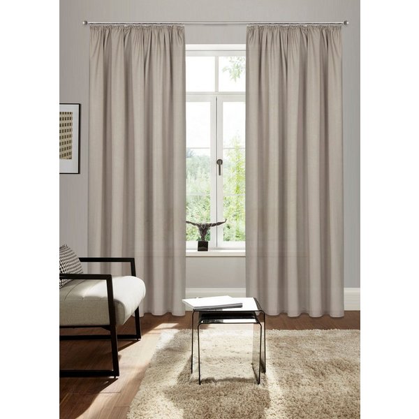 Bruno Banani Vorhang Lagan, 2er-Set, blickdicht, Kräuselband (2 St), Kräuselband, blickdicht, Polyester, 2-er Set, gewebt, Microfaser, versch. Größen, einfarbig