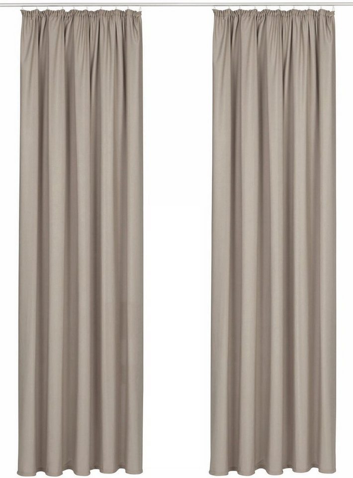 Bruno Banani Vorhang Lagan, 2er-Set, blickdicht, Kräuselband (2 St), Kräuselband, blickdicht, Polyester, 2-er Set, gewebt, Microfaser, versch. Größen, einfarbig – Bild 2 von 5