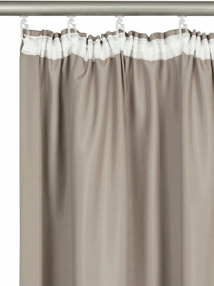 Bruno Banani Vorhang Lagan, 2er-Set, blickdicht, Kräuselband (2 St), Kräuselband, blickdicht, Polyester, 2-er Set, gewebt, Microfaser, versch. Größen, einfarbig – Bild 4 von 5