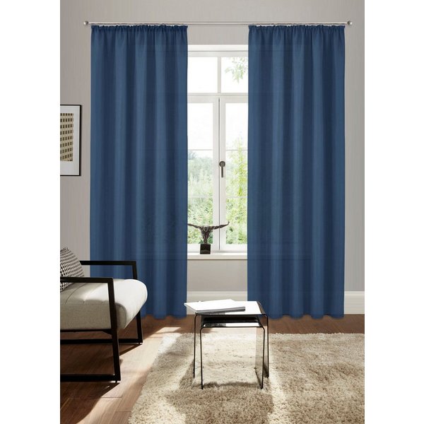 Bruno Banani Vorhang Lagan, 2er-Set, blickdicht, Kräuselband (2 St), Kräuselband, blickdicht, Polyester, 2-er Set, gewebt, Microfaser, versch. Größen, einfarbig