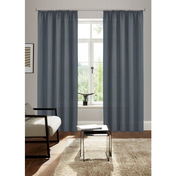 Bruno Banani Vorhang Lagan, 2er-Set, blickdicht, Kräuselband (2 St), Kräuselband, blickdicht, Polyester, 2-er Set, gewebt, Microfaser, versch. Größen, einfarbig