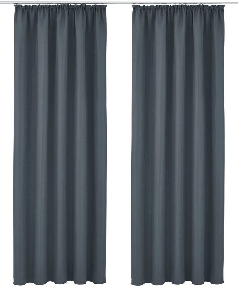 Bruno Banani Vorhang Lagan, 2er-Set, blickdicht, Kräuselband (2 St), Kräuselband, blickdicht, Polyester, 2-er Set, gewebt, Microfaser, versch. Größen, einfarbig – Bild 2 von 5