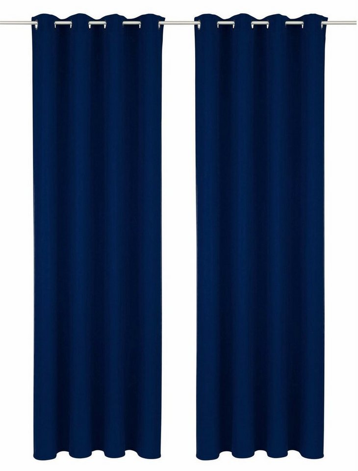Bruno Banani Vorhang Lagan, 2er- Set, blickdicht, Polyester (2 St), Ösen, blickdicht, Polyester, 2-er Set, gewebt, Microfaser, versch. Größen, einfarbig, Bestse – Bild 2 von 5