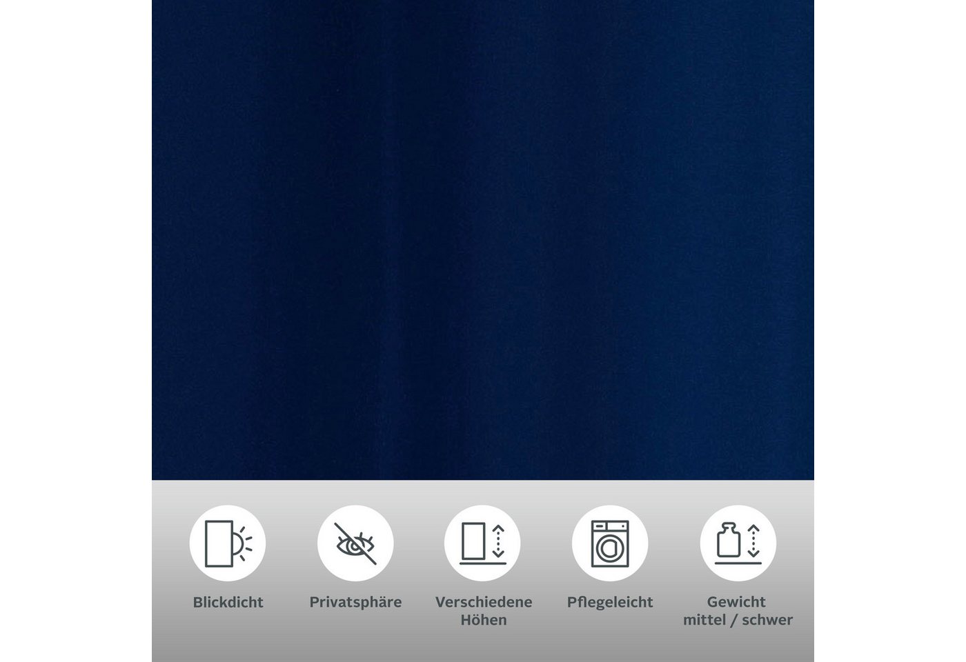 Bruno Banani Vorhang Lagan, 2er- Set, blickdicht, Polyester (2 St), Ösen, blickdicht, Polyester, 2-er Set, gewebt, Microfaser, versch. Größen, einfarbig, Bestse – Bild 3 von 5