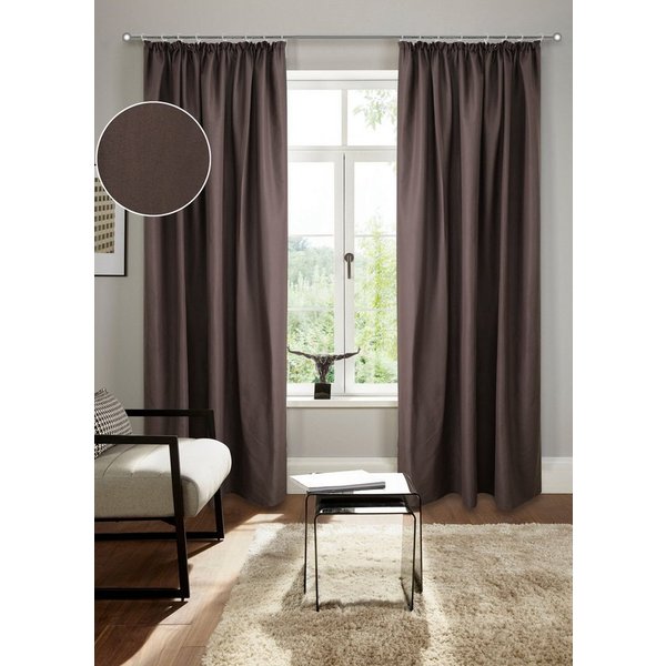Bruno Banani Vorhang Lagan, 2er-Set, blickdicht, Kräuselband (2 St), Kräuselband, blickdicht, Polyester, 2-er Set, gewebt, Microfaser, versch. Größen, einfarbig