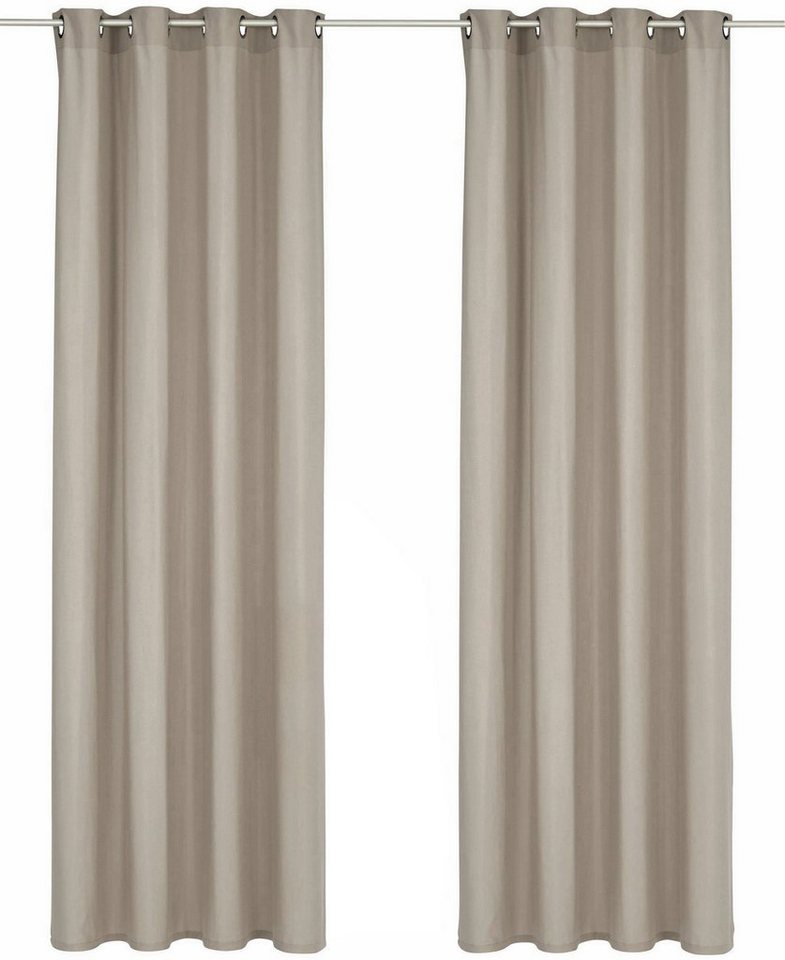 Bruno Banani Vorhang Lagan, 2er- Set, blickdicht, Polyester (2 St), Ösen, blickdicht, Polyester, 2-er Set, gewebt, Microfaser, versch. Größen, einfarbig, Bestse – Bild 2 von 5