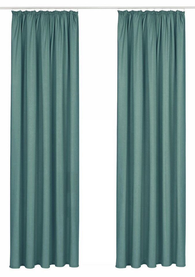 Bruno Banani Vorhang Lagan, 2er-Set, blickdicht, Kräuselband (2 St), Kräuselband, blickdicht, Polyester, 2-er Set, gewebt, Microfaser, versch. Größen, einfarbig – Bild 2 von 5