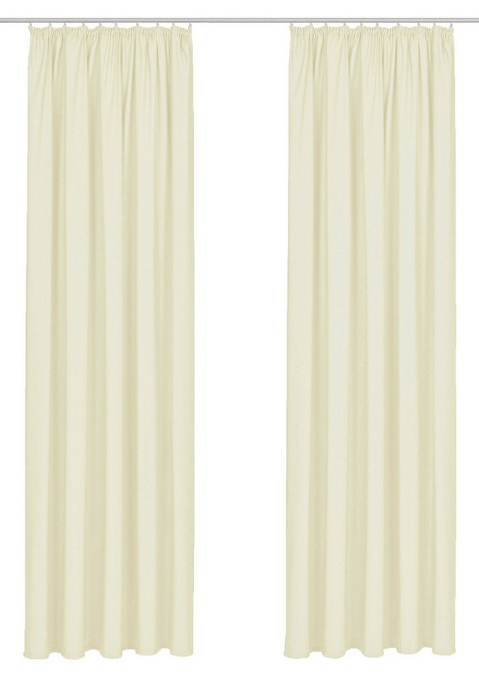 Bruno Banani Vorhang Lagan, 2er-Set, blickdicht, Kräuselband (2 St), Kräuselband, blickdicht, Polyester, 2-er Set, gewebt, Microfaser, versch. Größen, einfarbig – Bild 2 von 5