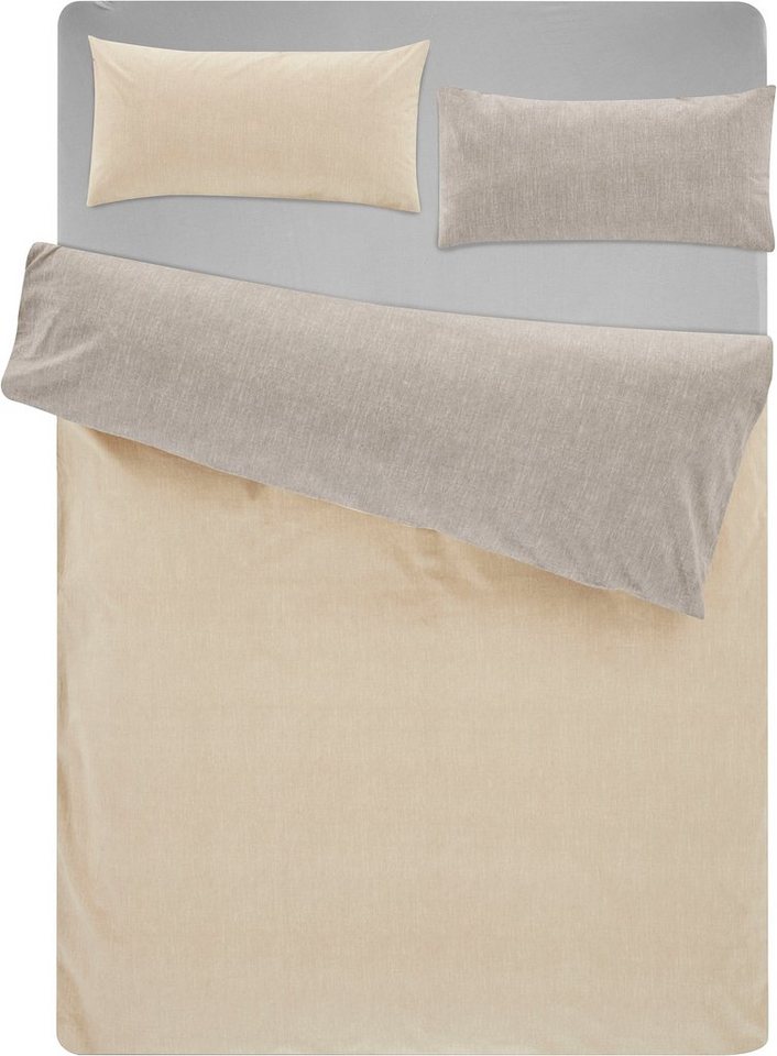 Bruno Banani Wendebettwäsche Merlin in Gr. 135x200 oder 155x220 cm, Linon, 2 teilig, Baumwollbettwäsche, Leinen-Look in Melange-Optik – Bild 2 von 5