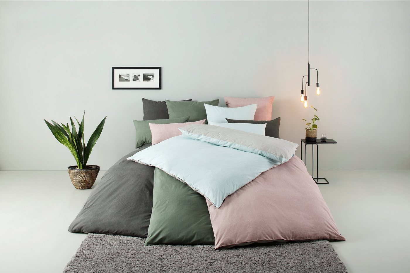 Bruno Banani Wendebettwäsche Merlin in Gr. 135x200 oder 155x220 cm, Linon, 2 teilig, Baumwollbettwäsche, Leinen-Look in Melange-Optik – Bild 5 von 5