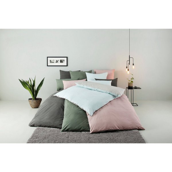 Bruno Banani Wendebettwäsche Merlin in Gr. 135x200 oder 155x220 cm, Linon, 2 teilig, Baumwollbettwäsche, Leinen-Look in Melange-Optik