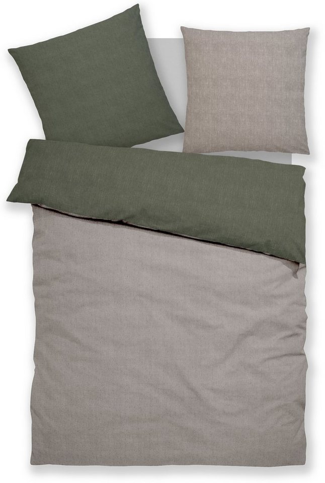 Bruno Banani Wendebettwäsche Merlin in Gr. 135x200 oder 155x220 cm, Linon, 2 teilig, Baumwollbettwäsche, Leinen-Look in Melange-Optik – Bild 2 von 5