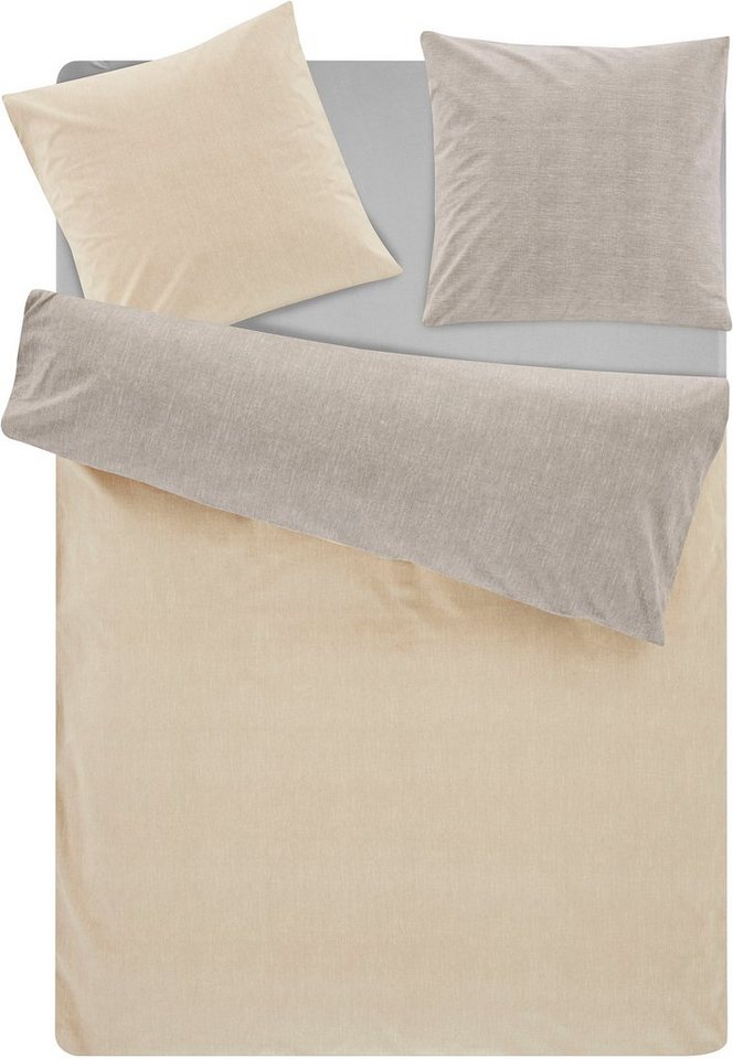 Bruno Banani Wendebettwäsche Merlin in Gr. 135x200 oder 155x220 cm, Linon, 2 teilig, Baumwollbettwäsche, Leinen-Look in Melange-Optik – Bild 2 von 5