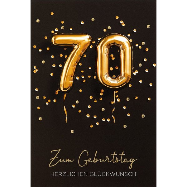 BSB Grußkarten 70. Geburtstag - Glückwunschkarte im Format 11,5 x 17 cm mit