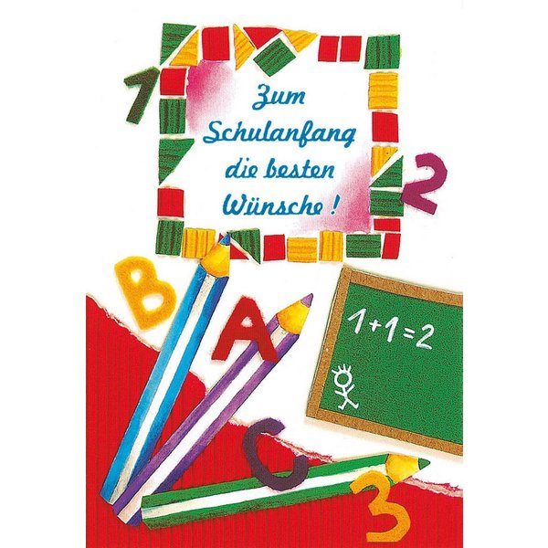 BSB Grußkarten Schulanfang - Glückwunschkarte im Format 11,5 x 17 cm mit