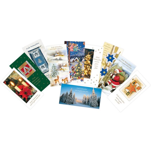 BSB Grußkarten Weihnachten - Mehrfachpackung - 10 Karten/10 Umschläge – im Format