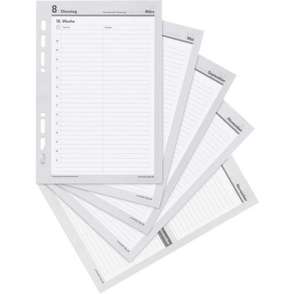 bsb-obpacher Terminkalender BSB Kalendarium Timer A5 20,9x14,6cm 1Tag/1Seite 2027 (02-0049)