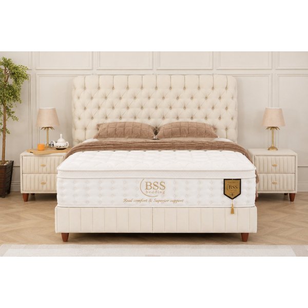 BSS BEDDING Polsterbett mit Bettkasten, Boxspringbett mit Matratze & Stauraum, Bett (mit/ohne Nachttisch), Taschenfederkernmatratze