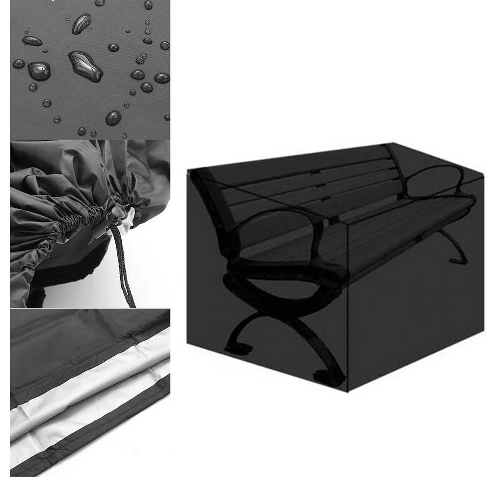 BTTO Gartenmöbel-Schutzhülle Abdeckung 2/3/4 Sitzabdeckung, Polyester-Gewebe, Wasserdichte, Sitzbankabdeckung für Innen Außenmöbel – Bild 4 von 5