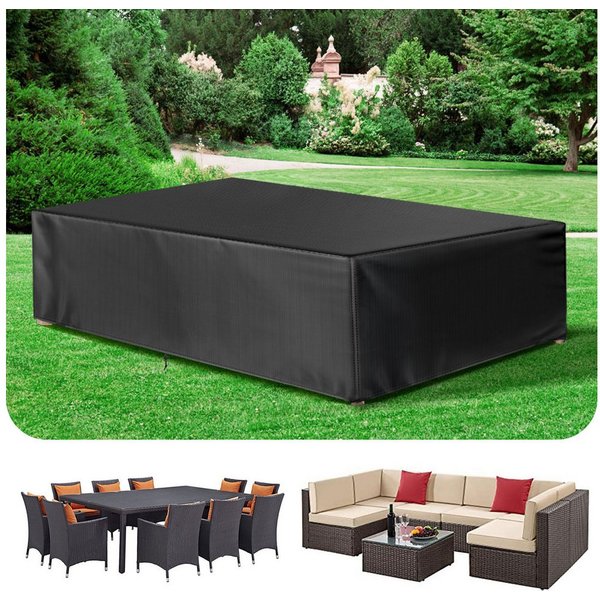 BTTO Gartenmöbel-Schutzhülle Abdeckung Gartenmöbel,Abdeckplane Gartenmöbel für Terrassenmöbel, Wasserdicht,Schwerlast 420D Oxford Gewebe,UV-Beständiges,Rechteck