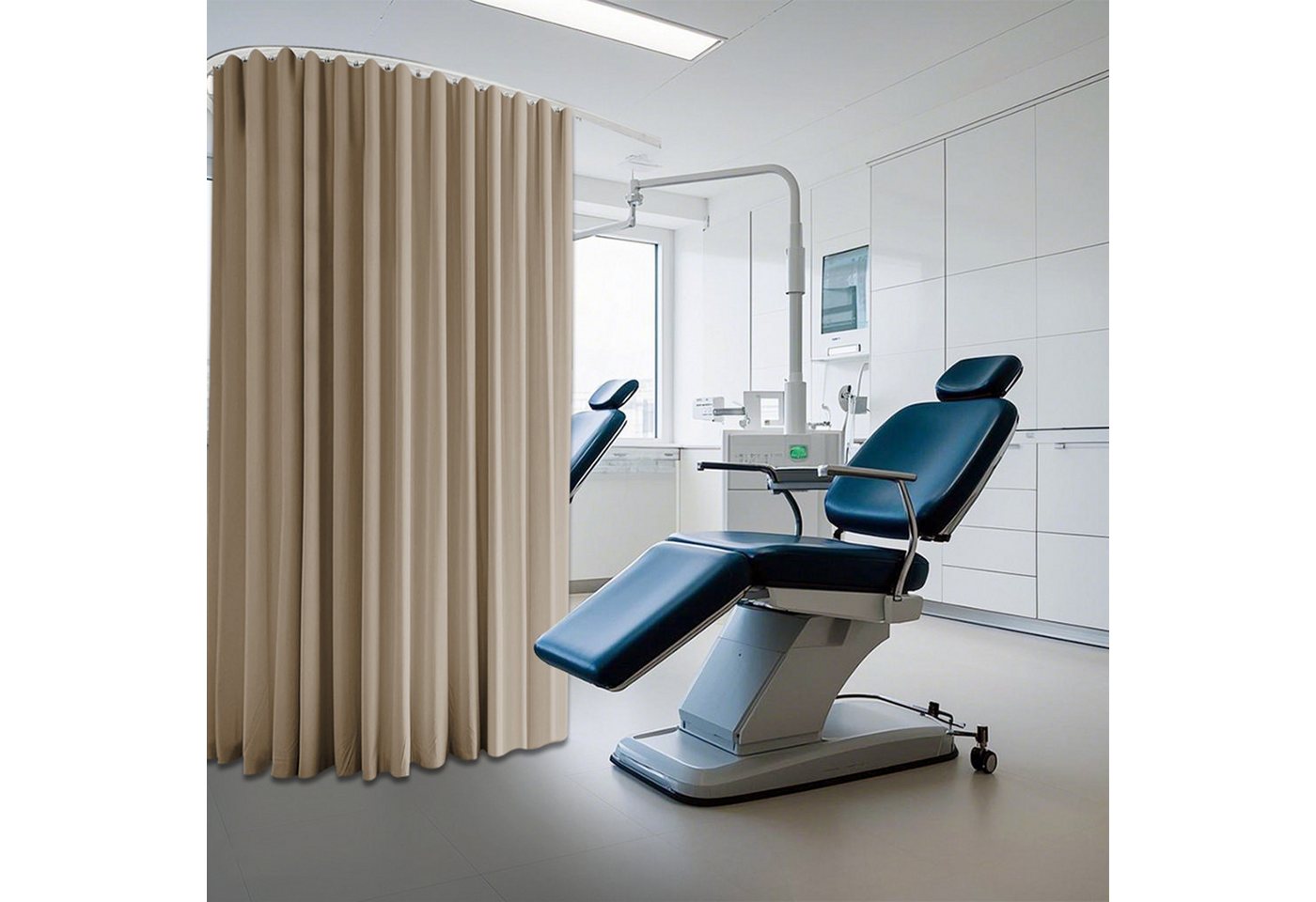 BTTO V&G Gardine Raumteiler Vorhang,Extra Breite (1 St), blickdicht, Verdunkelungsvorhang mit Schiene für Wohnzimmer (Breite: 254cm) – Bild 5 von 5