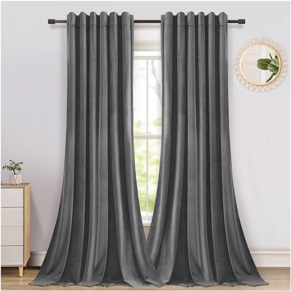 BTTO V&G Gardine Vorhang blickdicht,Verdunklungsgardine,Vorhang Samt Velvet (2 St), abdunkelnd, Thermogardine