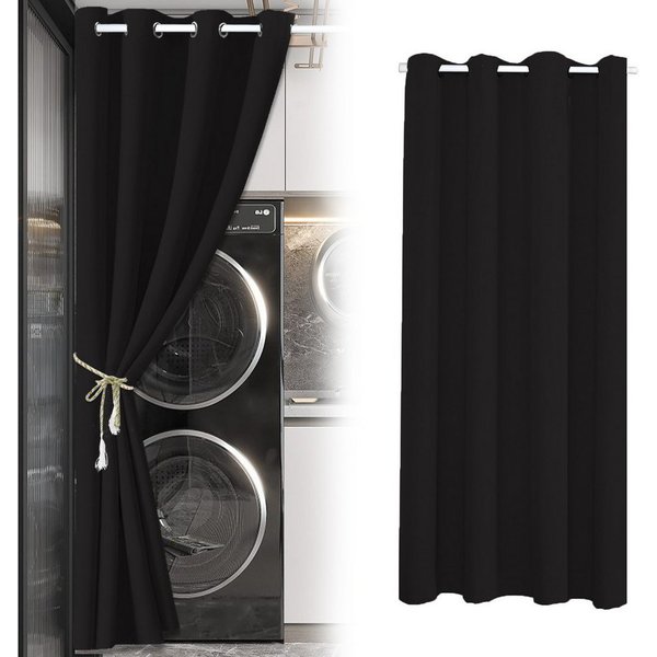 BTTO V&G Türvorhang Thermo Gardinen Vorhang Blickdicht ösen 6 Farben, 3 Größen, Verdunkelungsvorhang 132x203cm/132x244cmThermovorhang