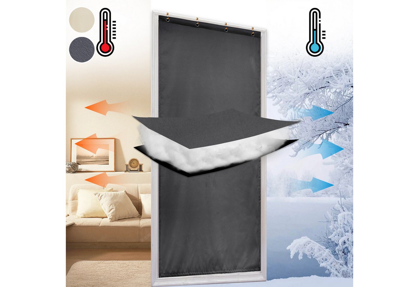 BTTO V&G Türvorhang Türvorhang Thermo Kälteschutz, Wärmeschutzvorhang, Thermovorhang – Bild 2 von 5