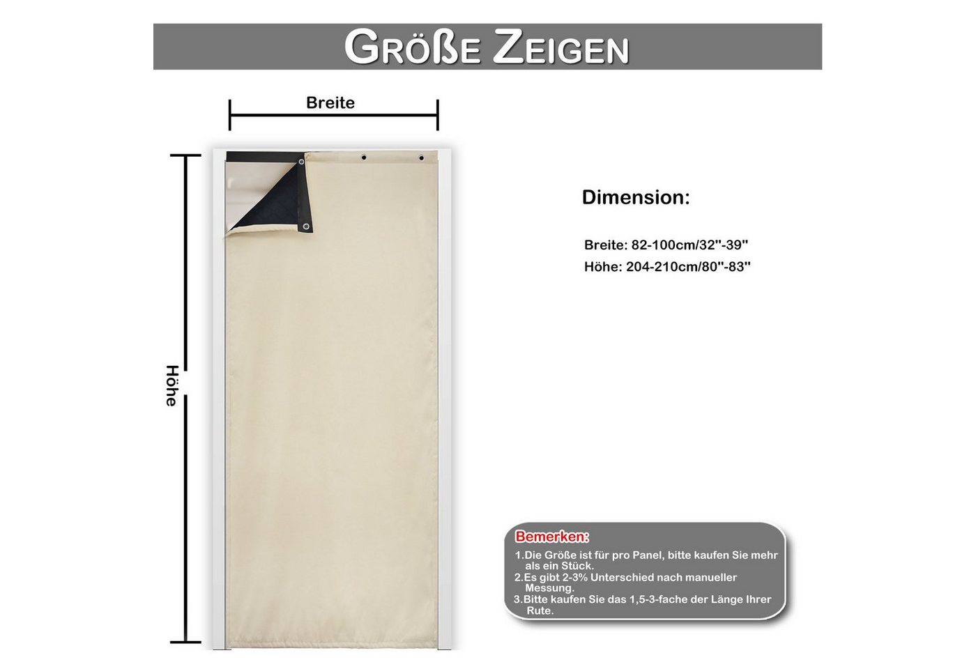 BTTO V&G Türvorhang Türvorhang Thermo Kälteschutz, Wärmeschutzvorhang, Thermovorhang – Bild 3 von 5