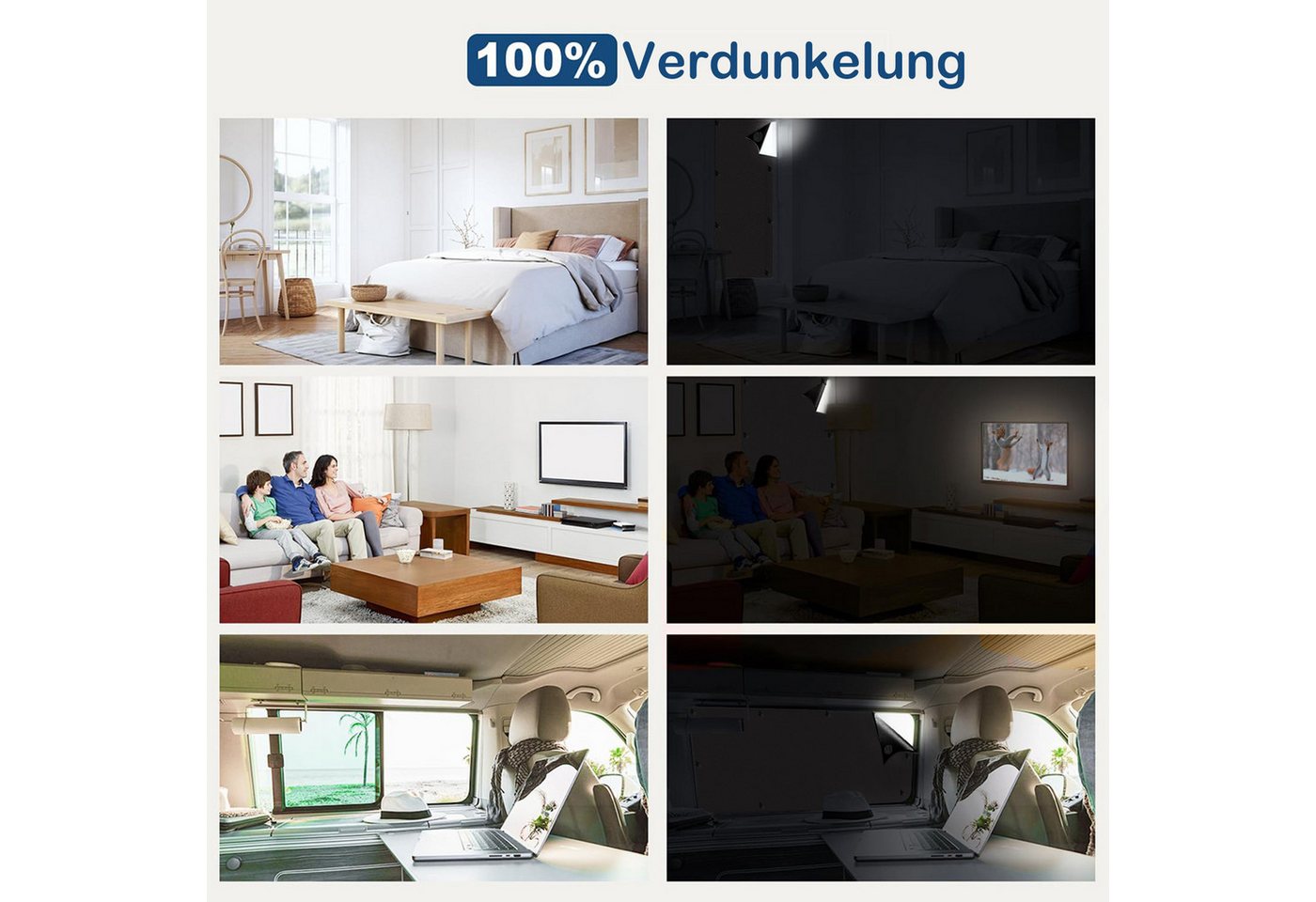 Verdunklungsrollo Verdunklungsrollo Ohne Bohren,Blackout Vorhang mit Saugnäpfen, BTTO V&G, Saugnäpfen, 100% verdunkelnd,für Kinderzimmer Wohnzimmer Schlafzimmer – Bild 5 von 5