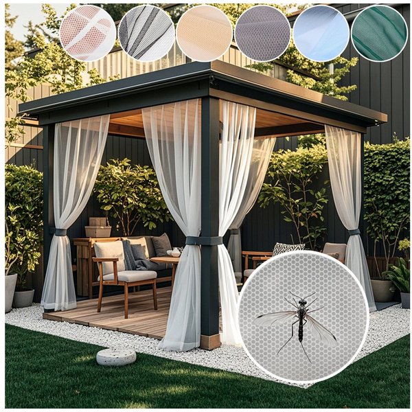 BTTO V&G Vorhang Moskitonetz,Outdoor Vorhang,DIY Größe (1 St), transparent, Insektenschutz,für Garten Balkon Patio Porch Pool Wohnzimme