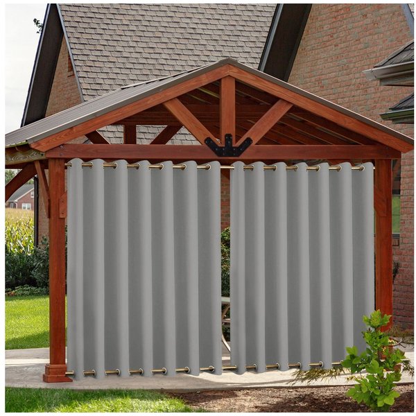 BTTO V&G Vorhang Outdoor Vorhänge,Winddicht Outdoor Gardinen mit Ösen Oben und Unten, Wasserdicht