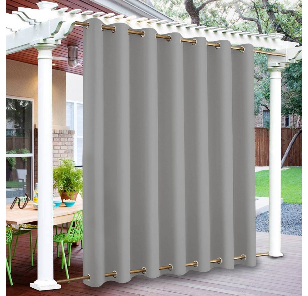 BTTO V&G Vorhang Outdoor Vorhänge,Winddicht Outdoor Gardinen mit Ösen Oben und Unten, Wasserdicht – Bild 2 von 5